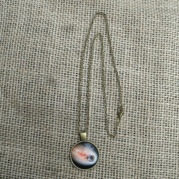 Comet Meteor Glass Cabochon Pendant Necklace - Picture 4 of 12